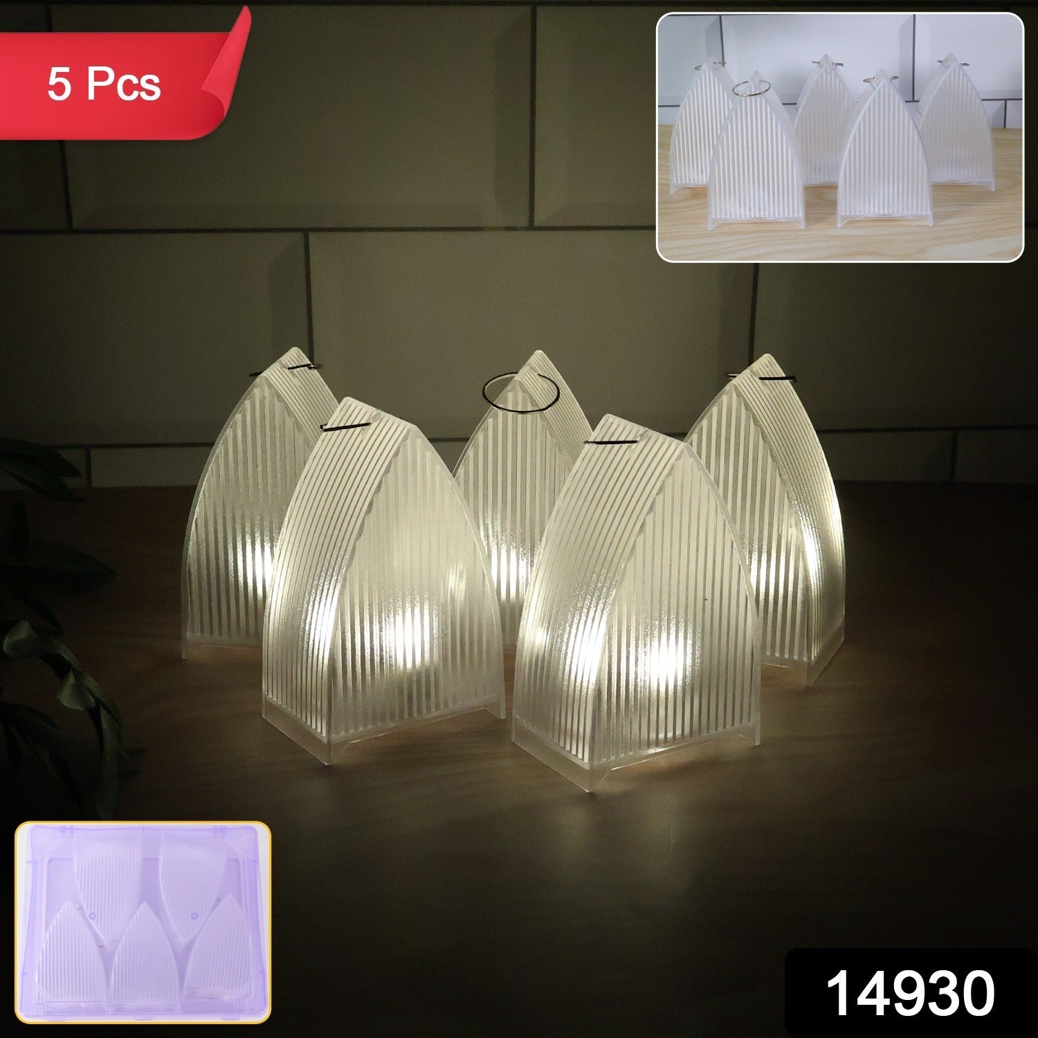 ALVENZA LED Flameless Lantern Lights – Safe & Elegant 5-Pc Set