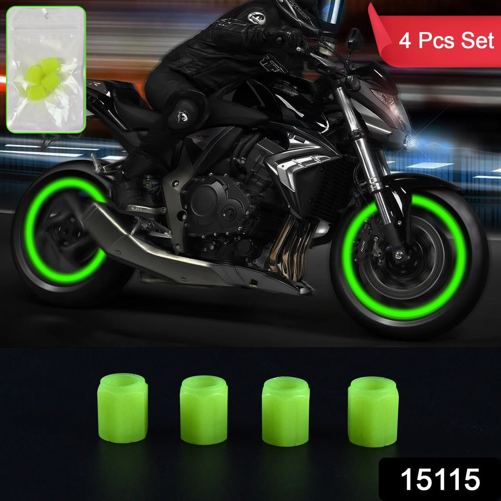 ALVENZA Luminous Tyre Valve Caps – Glow for Night Safety (4 Pcs Set)