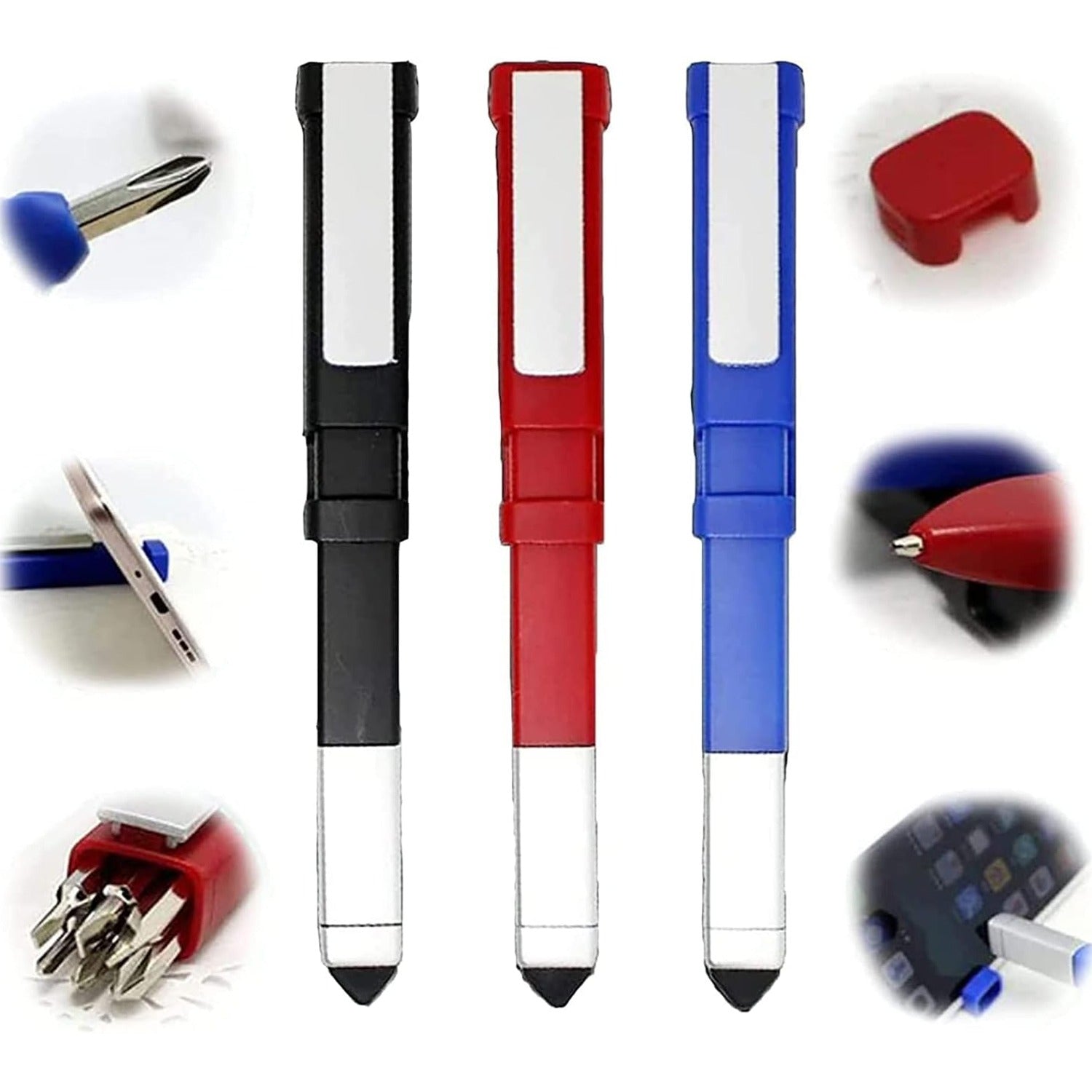ALVENZA Multi-Function Pen – 4-in-1 Phone Holder & Screwdriver Set | Velvet Wipe