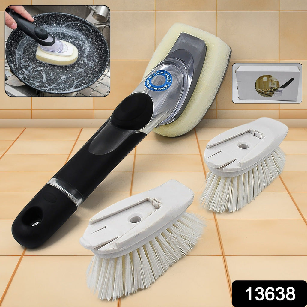 ALVENZA Soap Dispensing Dish Brush – Refillable Kitchen Scrubber | VelvetBubbles