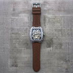 Premium Silver Dial Men's Watch With Silicone Strap For Trendy Casual Style