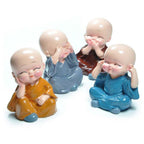 Baby Buddha Statue Set 4-Piece Lightweight Decorative Showpieces - Detail View 5