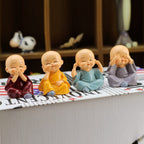 Baby Buddha Statue Set 4-Piece Lightweight Decorative Showpieces - Front View
