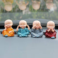 Baby Buddha Statue Set 4-Piece Lightweight Decorative Showpieces