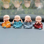 Baby Buddha Statue Set 4-Piece Lightweight Decorative Showpieces