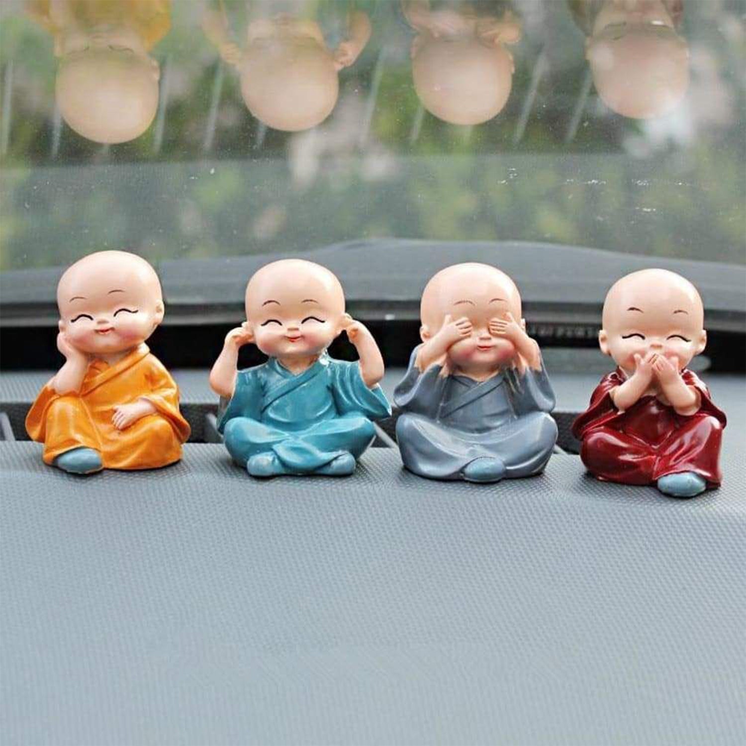 Baby Buddha Statue Set 4-Piece Lightweight Decorative Showpieces