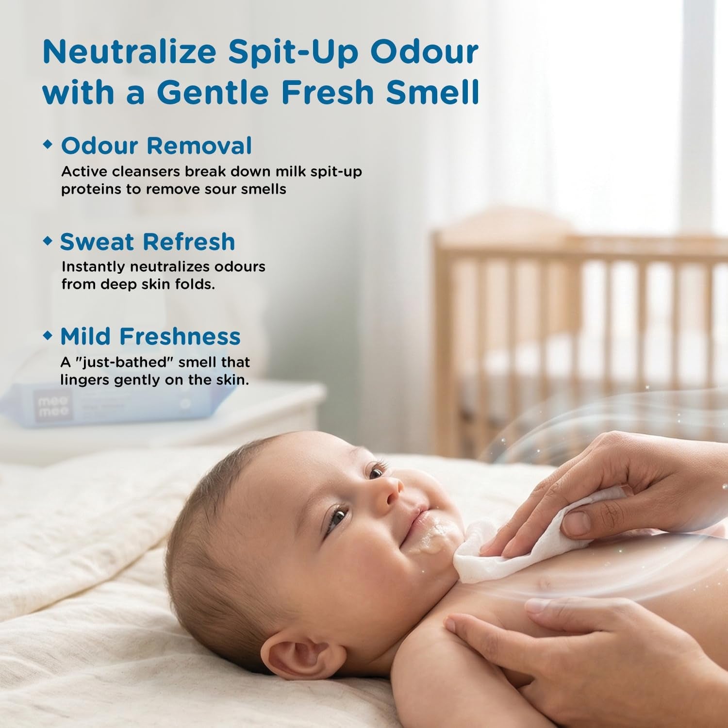Travel Fresh Baby Wet Wipes Gentle & Portable for Sensitive Skin - Back View