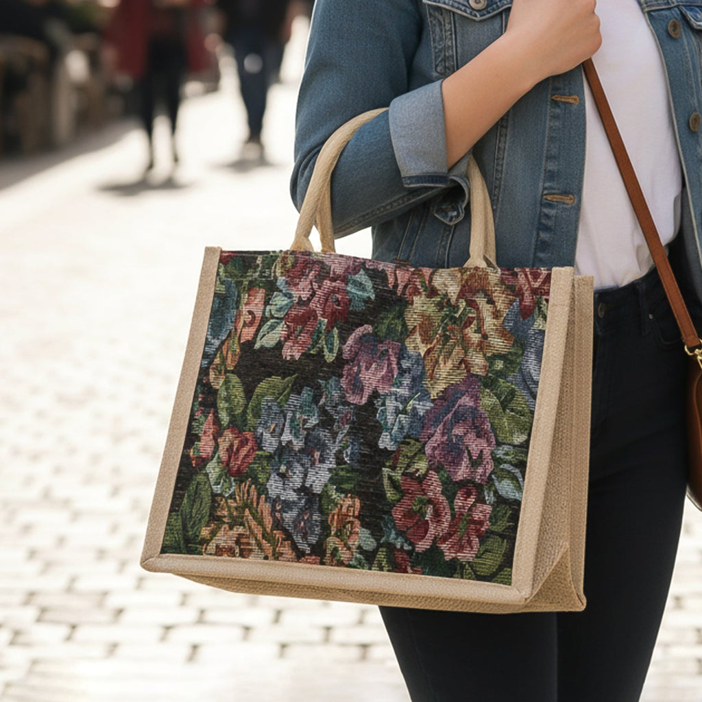 Multipurpose Floral Print Carry Hand Bag – Spacious, Eco-Friendly Design
