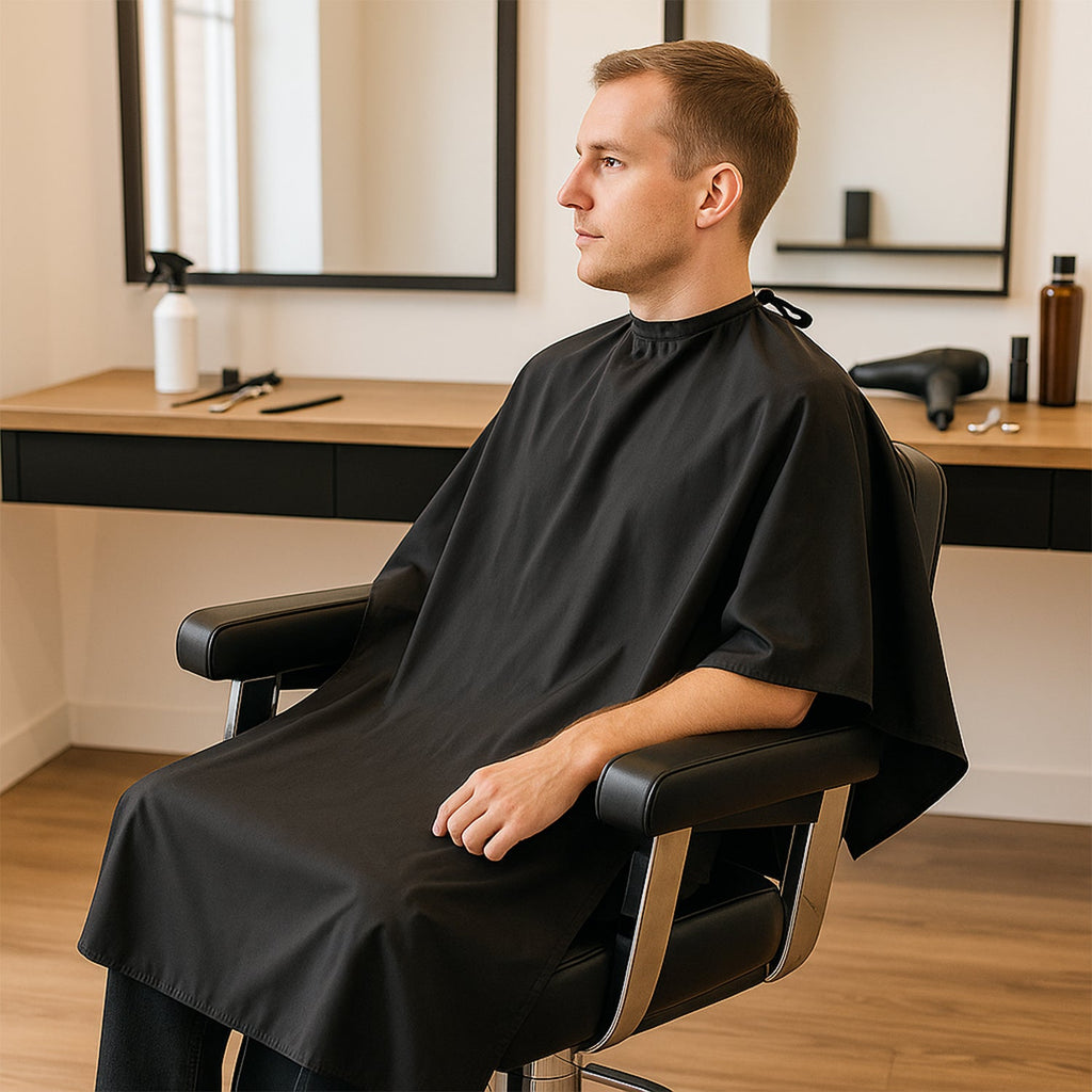 Waterproof Hair Cutting Cape Adjustable Neck for Salon & Home - Front View