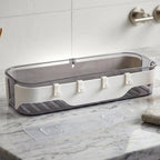 Bathroom Wall Shelf Space-Saving with Hooks & Modern Design - Front View