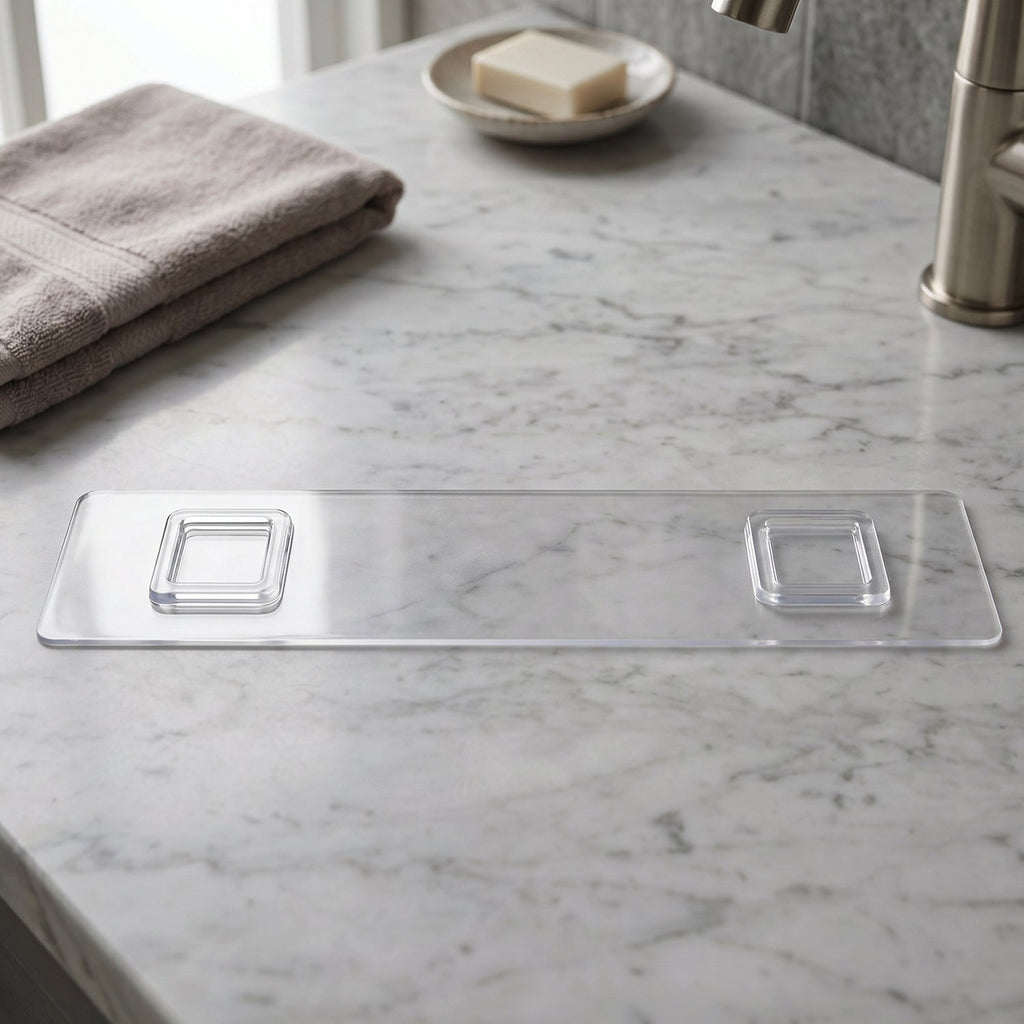 Bathroom Wall Shelf Space-Saving with Hooks & Modern Design - Detail View 7