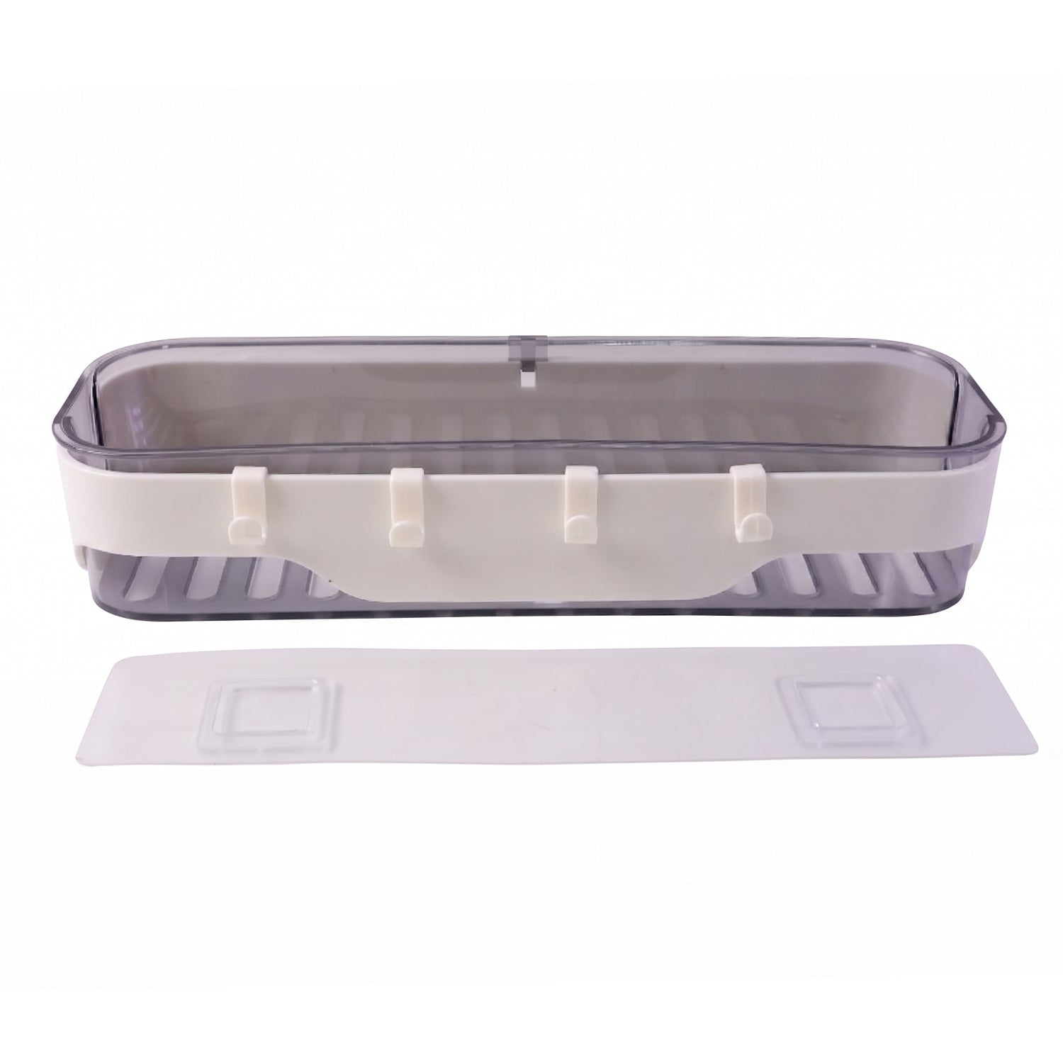 Bathroom Wall Shelf Space-Saving with Hooks & Modern Design - Back View