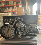 ALVENZA Motorcycle Alarm Clock – Stylish Analog Table Clock for Home Decor