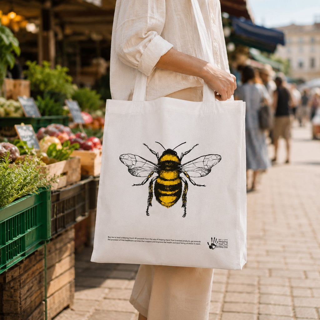 Multipurpose Bee Print Carry Hand Bag Eco-Friendly & Spacious - Side View