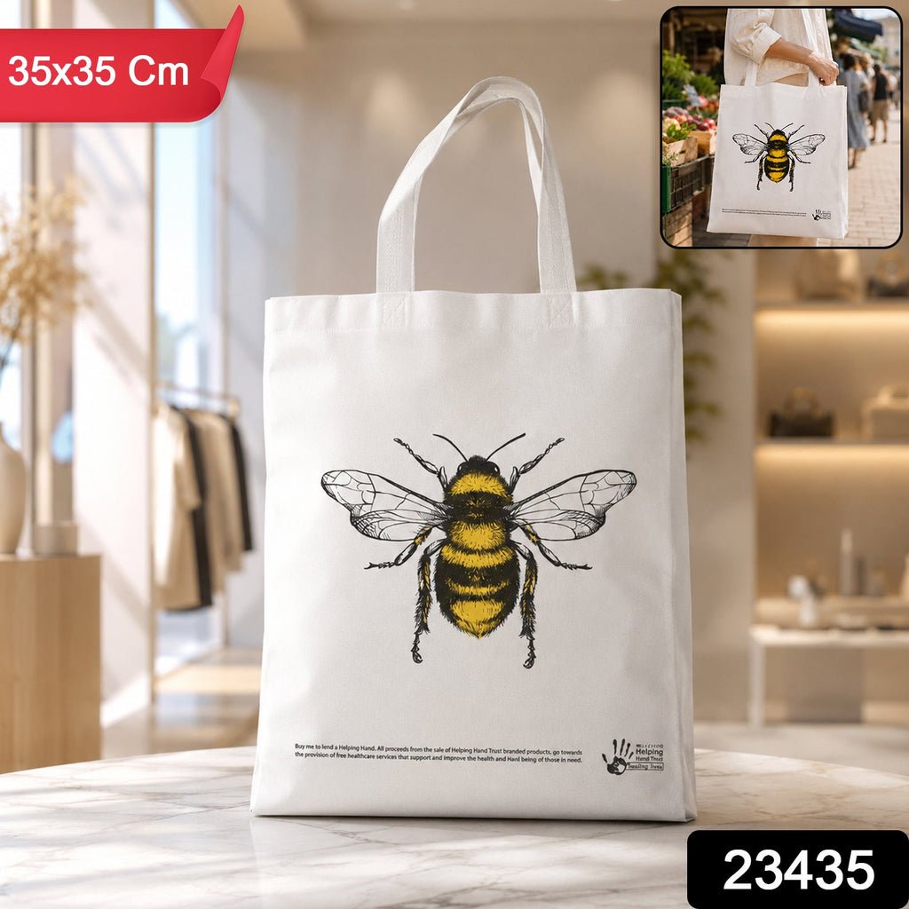 Multipurpose Bee Print Carry Hand Bag Eco-Friendly & Spacious - Front View