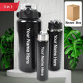ALVENZA Customized Insulated Water Bottle Set – 3 Pcs SS | CustomSpot