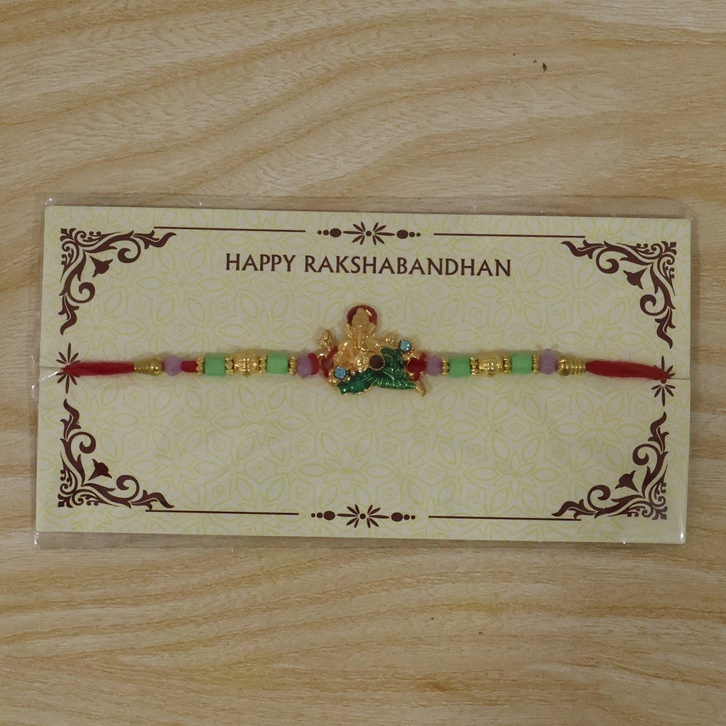 ALVENZA Ganesha Rakhi – Elegant Traditional Sister Gift for Raksha Bandhan
