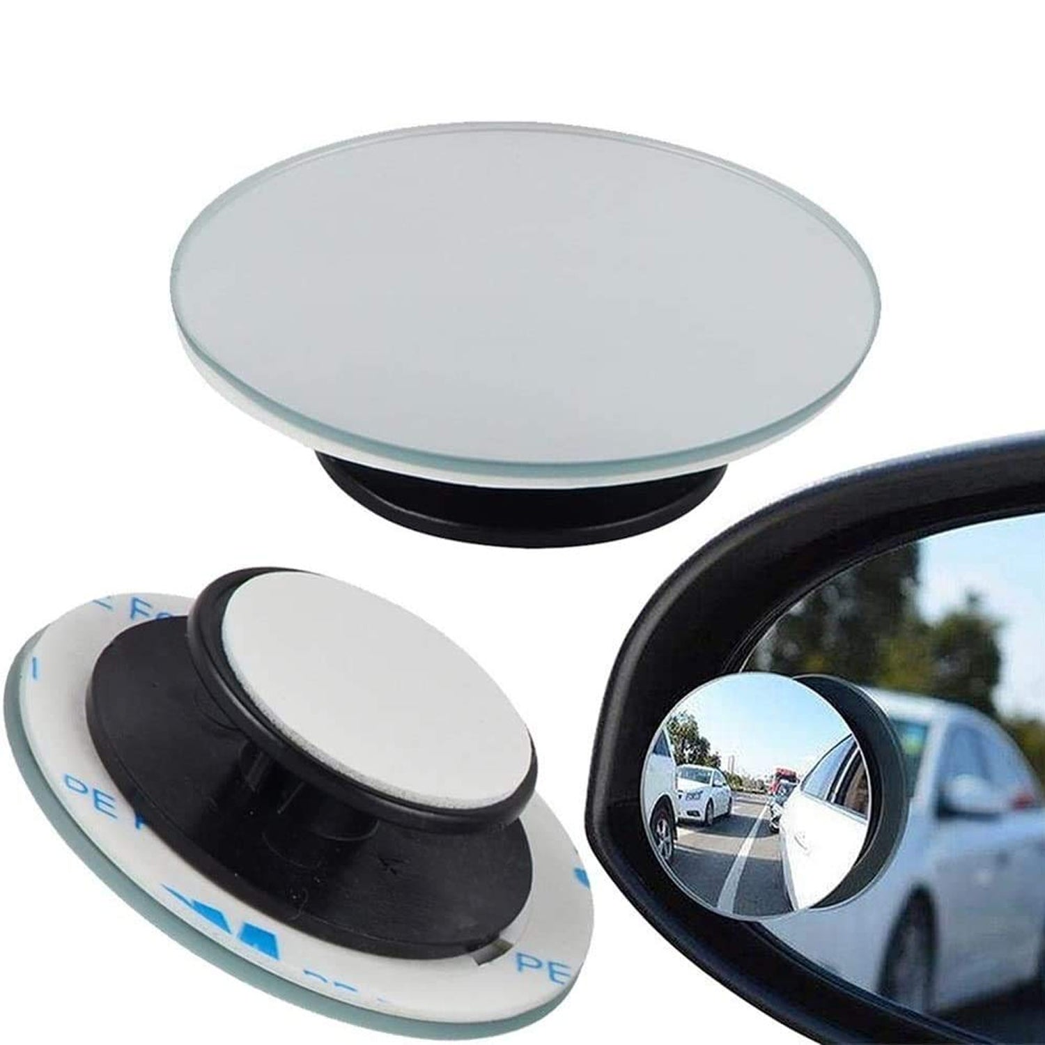 Blind Spot Mirror Wide Angle Adjustable Convex (2 Pcs) - Detail View 8