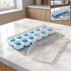 14-Grid Plastic Ice Cube Tray Easy-Release & Multipurpose Use - Side View