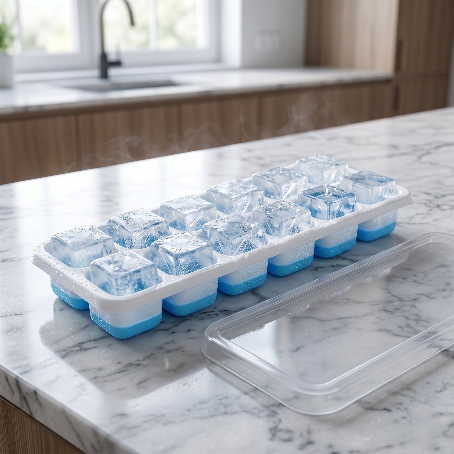 14-Grid Plastic Ice Cube Tray Easy-Release & Multipurpose Use - Detail View 5