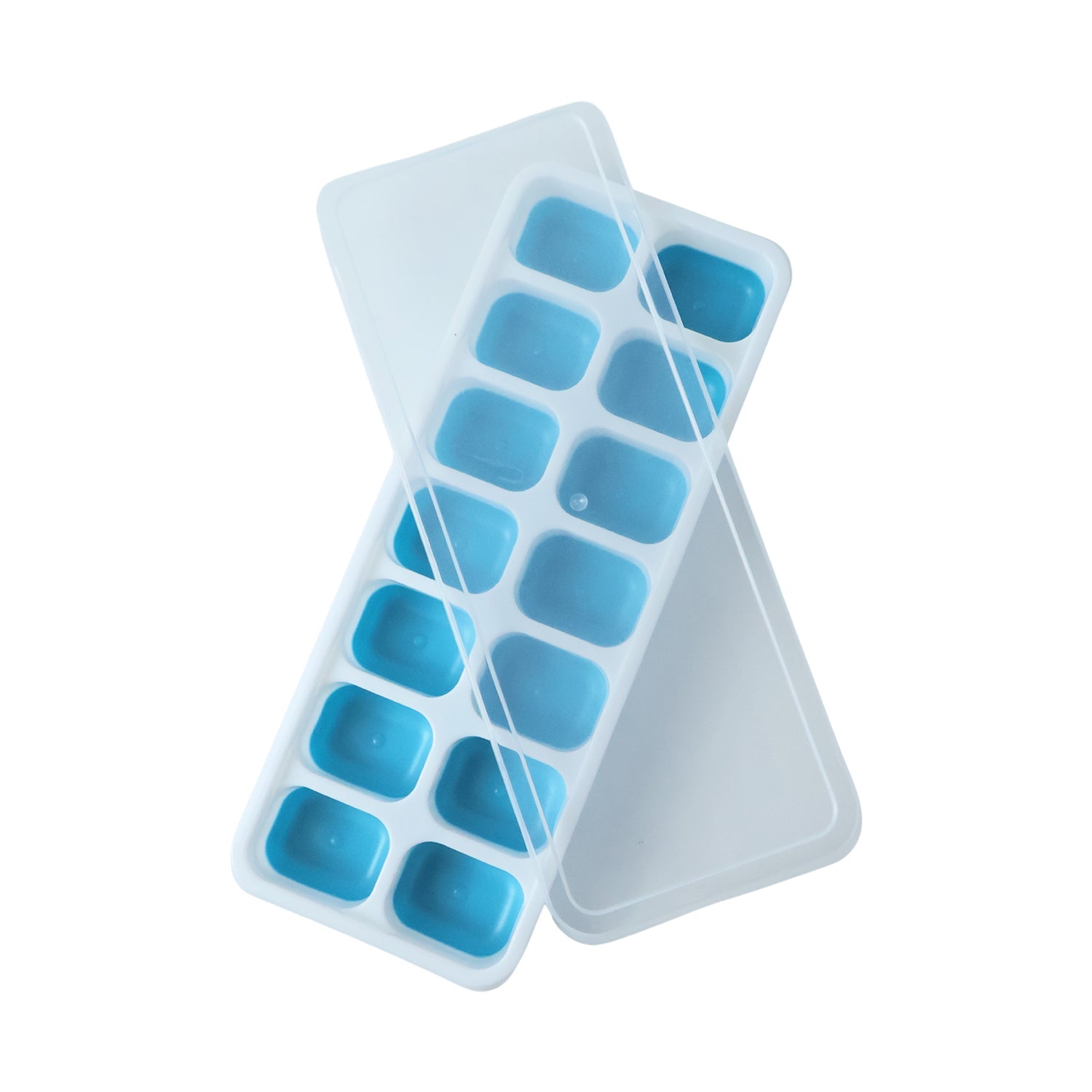 14-Grid Plastic Ice Cube Tray Easy-Release & Multipurpose Use - Back View