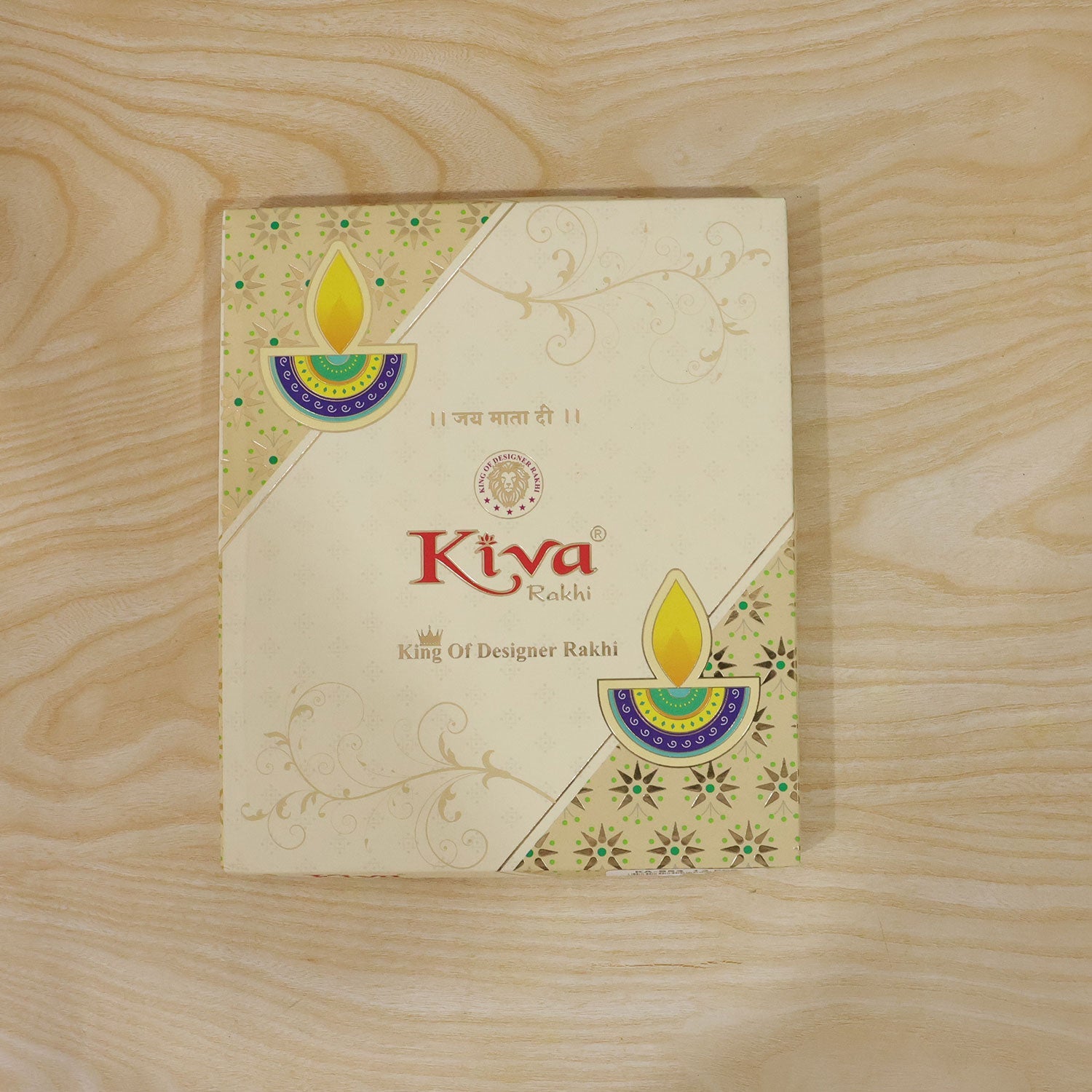 ALVENZA Antique Gold Oval Filigree Rakhi with Red Teardrop Stone, Pearl & Multicolor Beads