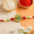 ALVENZA Auspicious Floral Kalash Devotional Rakhi for Brother with Beads Gift