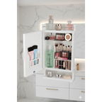 Wall-Mount Makeup Studio – Modern Mirror with Storage & Organizer