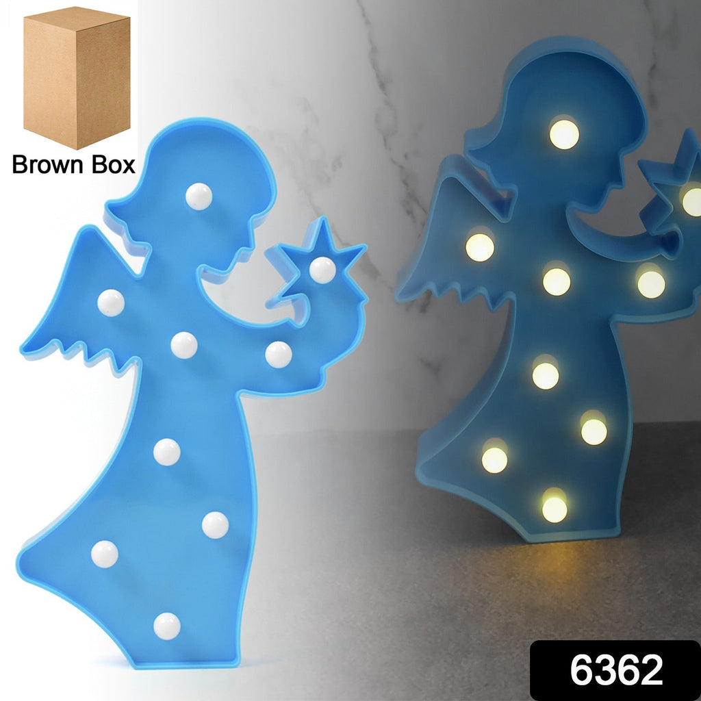 LED Angel Night Light Battery Operated Room Decor | Deskrova - Side View