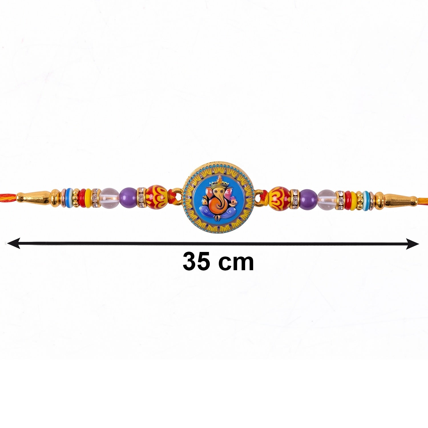 ALVENZA Shop Lord Ganesha Round Coin Designer Rakhi for Raksha Bandhan