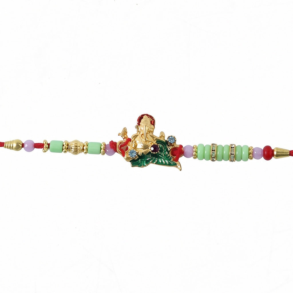 ALVENZA Ganesha Rakhi – Elegant Traditional Sister Gift for Raksha Bandhan