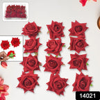 Velvet Rose Hair Clip – Red Flower Design (12 Pcs) | Calm & Curl