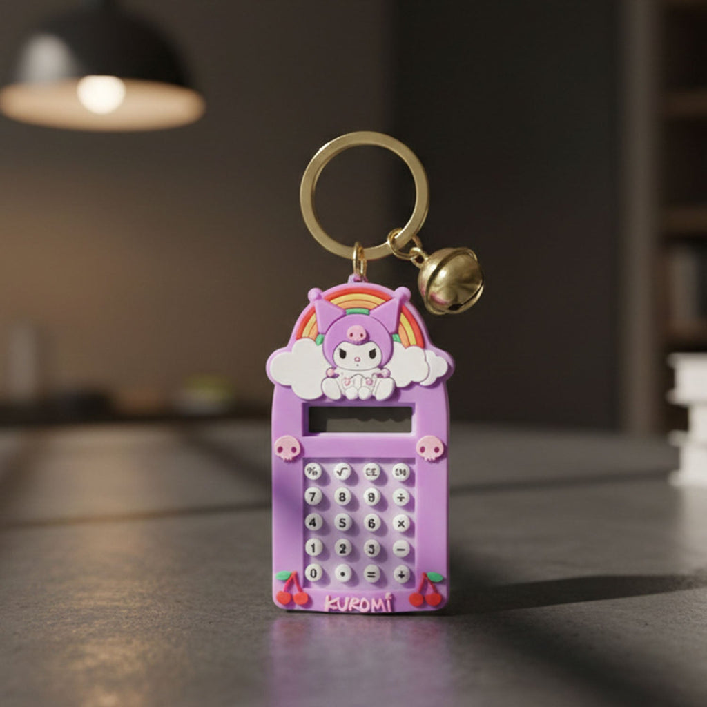 ALVENZA Kuromi Calculator Keychain – Compact Pocket-Sized Digital Calculator