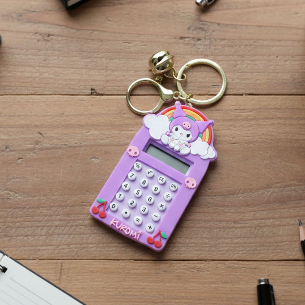 ALVENZA Kuromi Calculator Keychain – Compact Pocket-Sized Digital Calculator