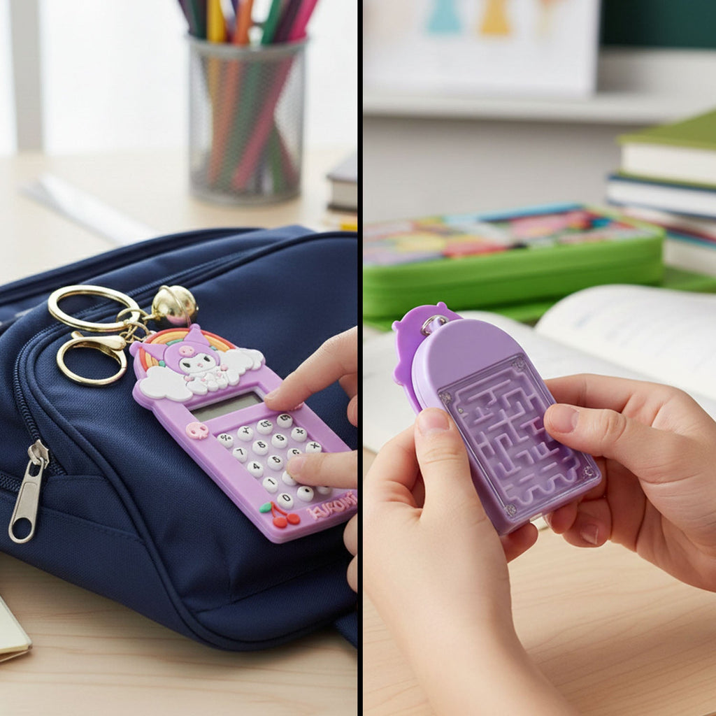 ALVENZA Kuromi Calculator Keychain – Compact Pocket-Sized Digital Calculator