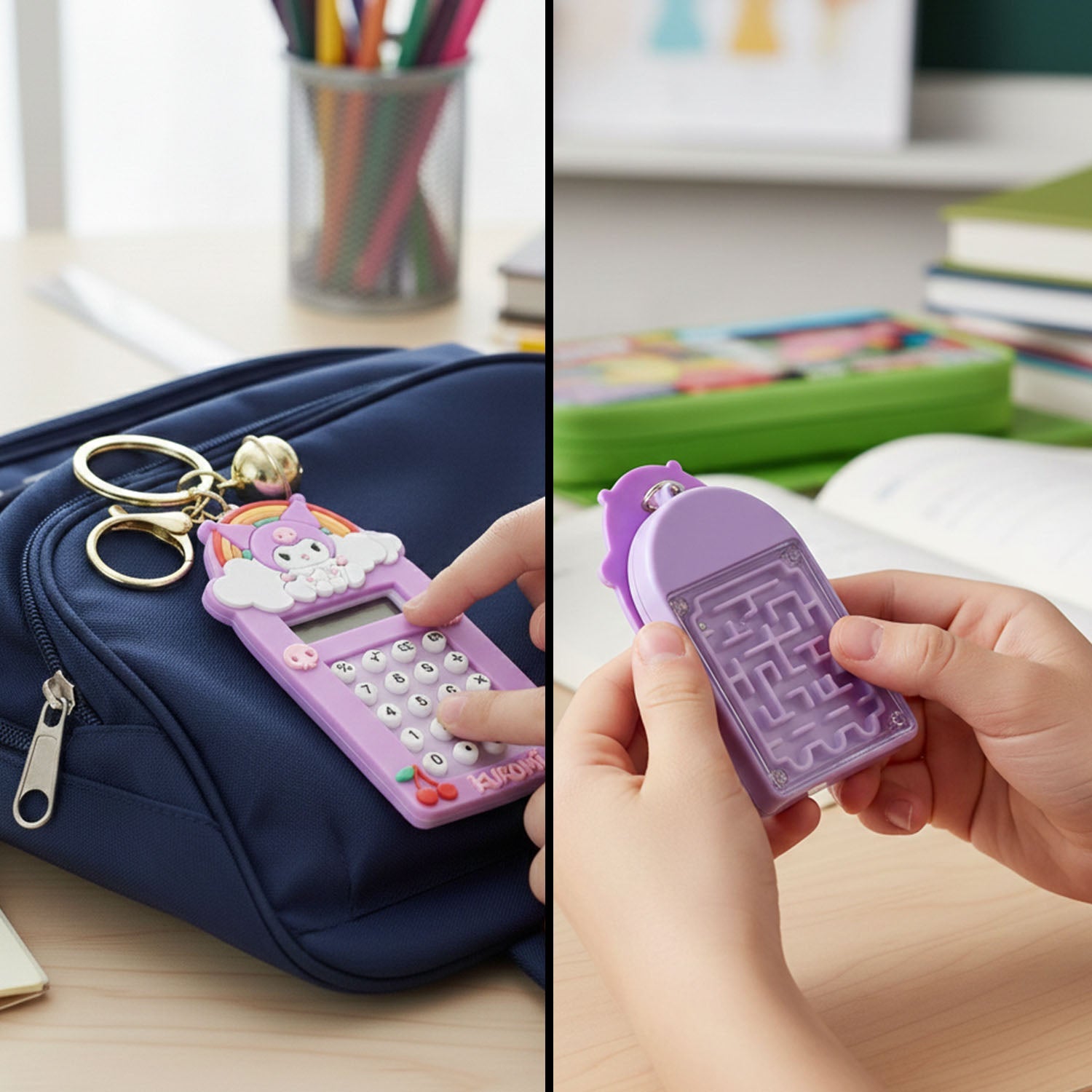 ALVENZA Kuromi Calculator Keychain – Compact Pocket-Sized Digital Calculator