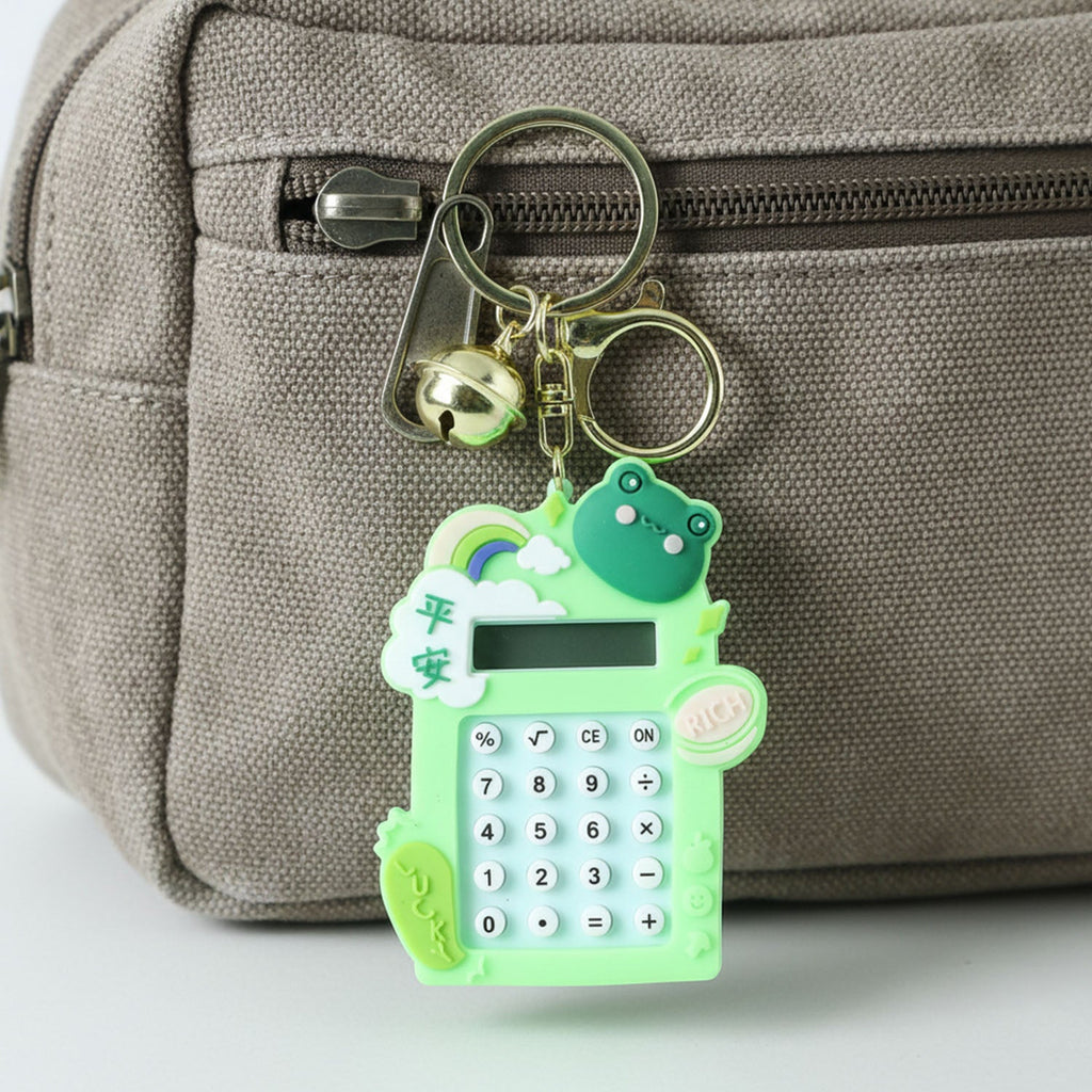 ALVENZA Frog Calculator Keychain – Portable Mini Digital Calculator with Bell
