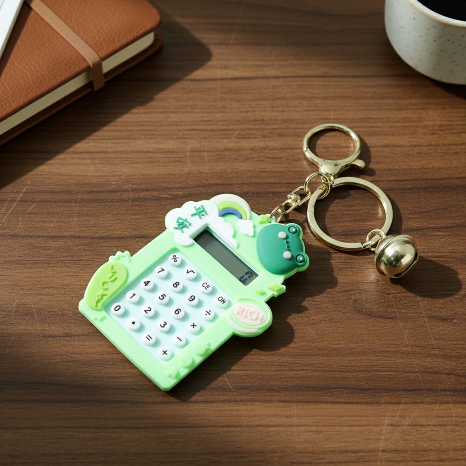 ALVENZA Frog Calculator Keychain – Portable Mini Digital Calculator with Bell