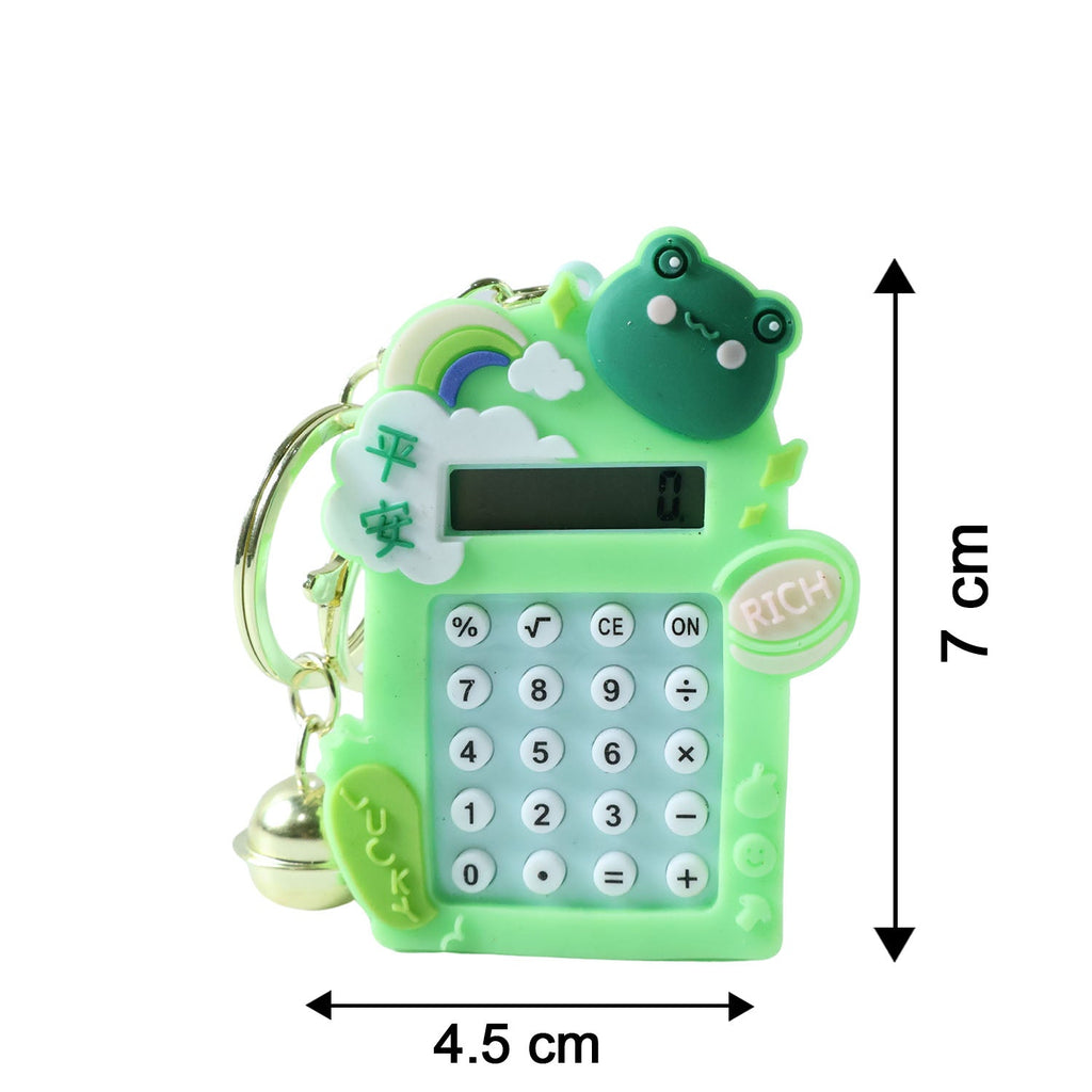 ALVENZA Frog Calculator Keychain – Portable Mini Digital Calculator with Bell