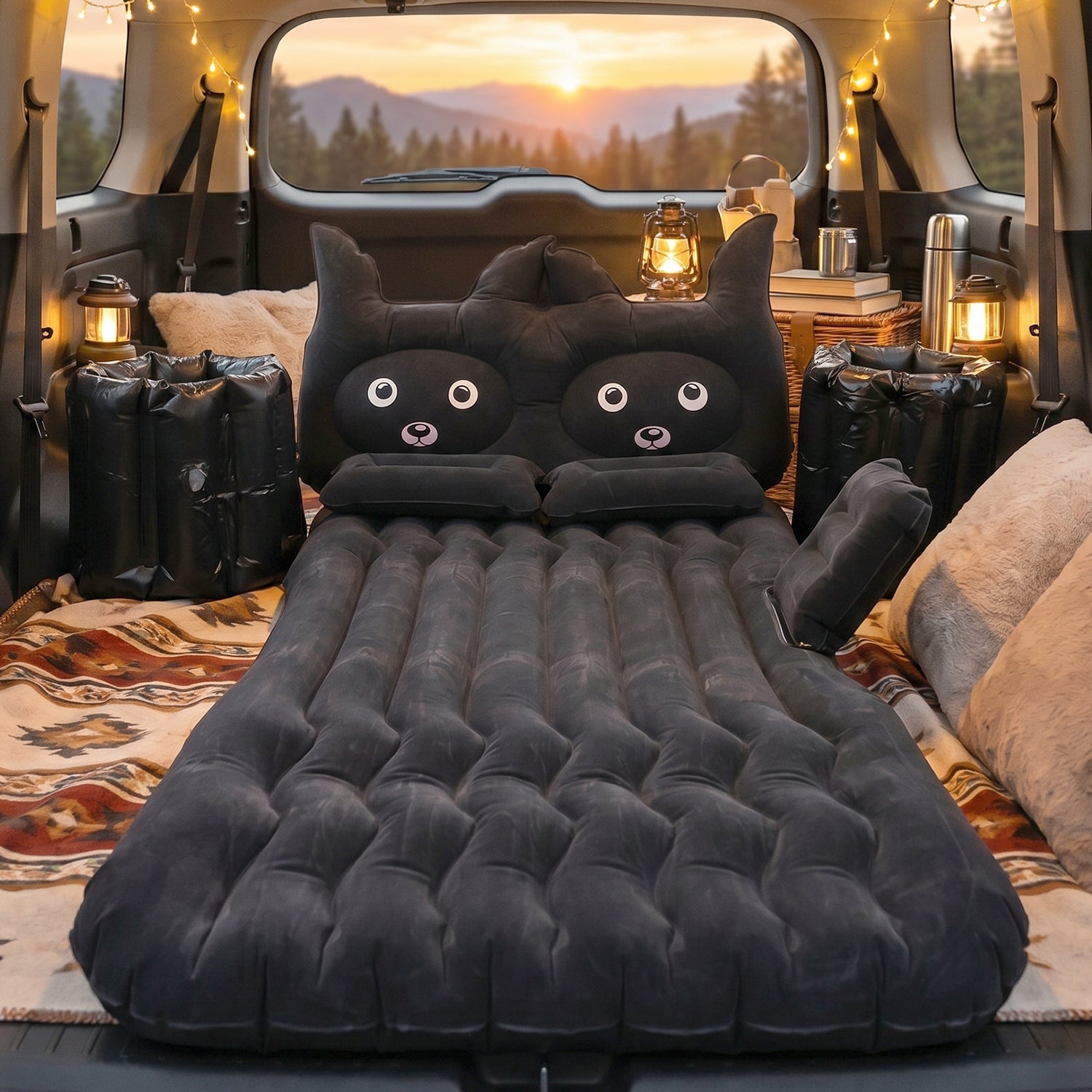 Car Air Mattress Set Comfortable Travel Bed with Easy Inflation, Car Sofa - Detail View 5