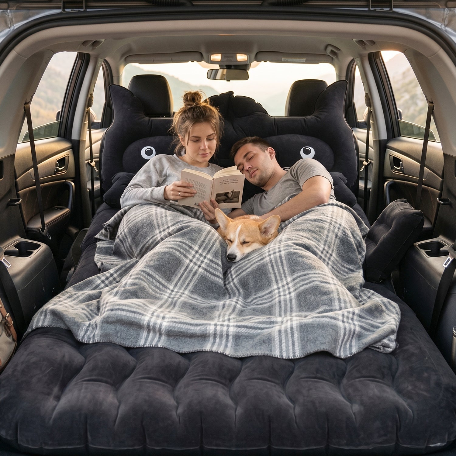 Car Air Mattress Set Comfortable Travel Bed with Easy Inflation, Car Sofa - Detail View 7