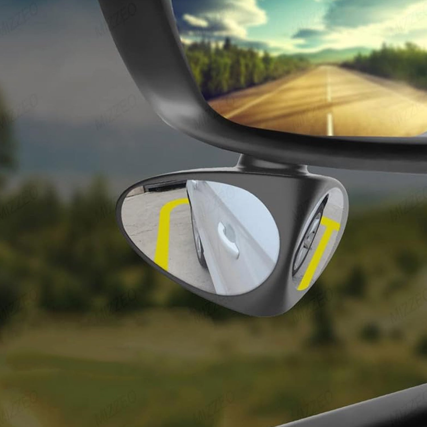 Car Blind Spot Mirror 360 Rotation with HD Glass for Safety - Back View