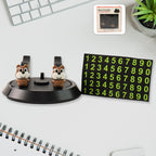 Car Dashboard Mobile Phone Holder Stand with Parking Number Display - Back View