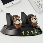 Car Dashboard Mobile Phone Holder Stand with Parking Number Display - Front View