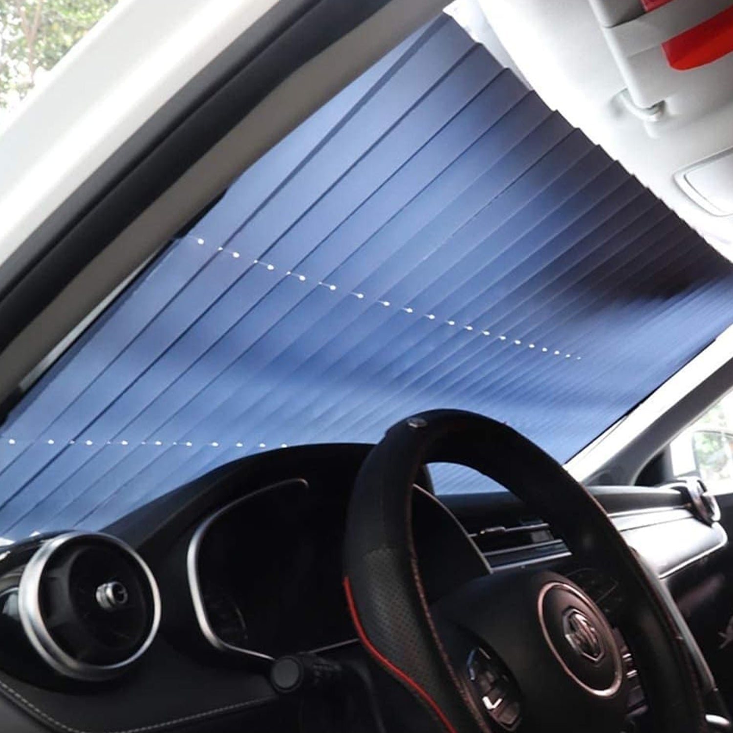 Car Windshield Sun Shade Foldable UV Protection - Front View
