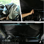 Car Windshield Sunshade Foldable Heat Protection - Back View