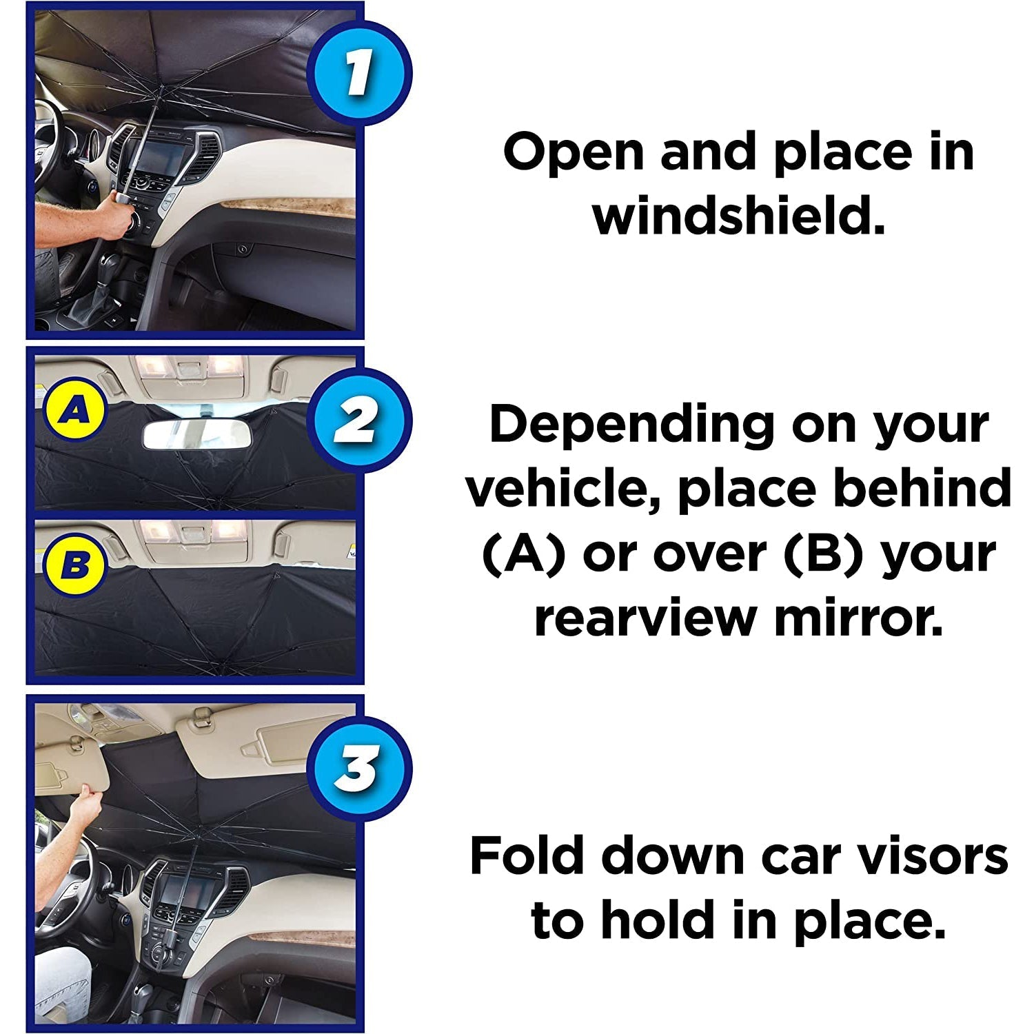 Car Windshield Sunshade Foldable Heat Protection - Detail View 7