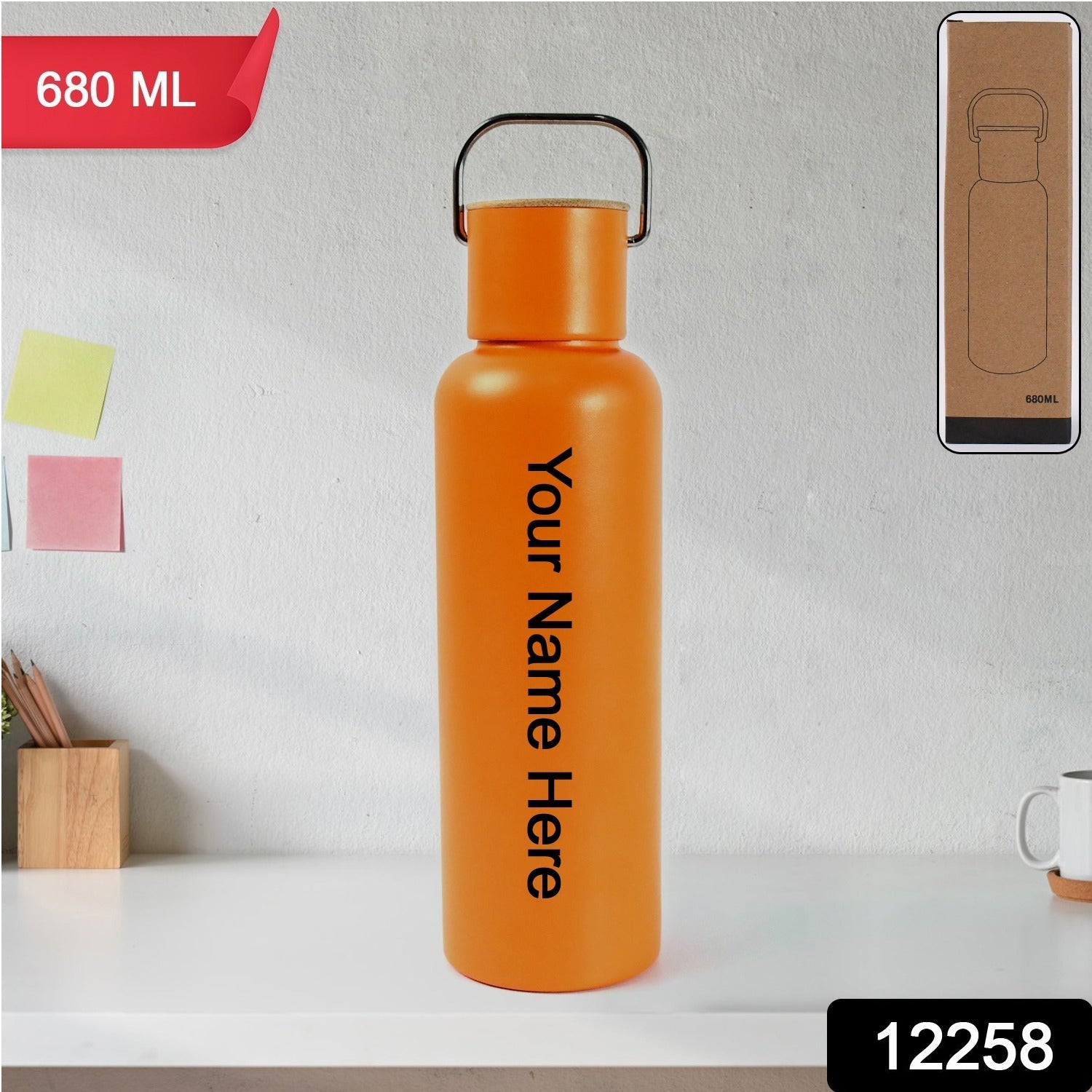 ALVENZA Premium Stainless Steel Water Bottle 680ml – Durable & Leakproof