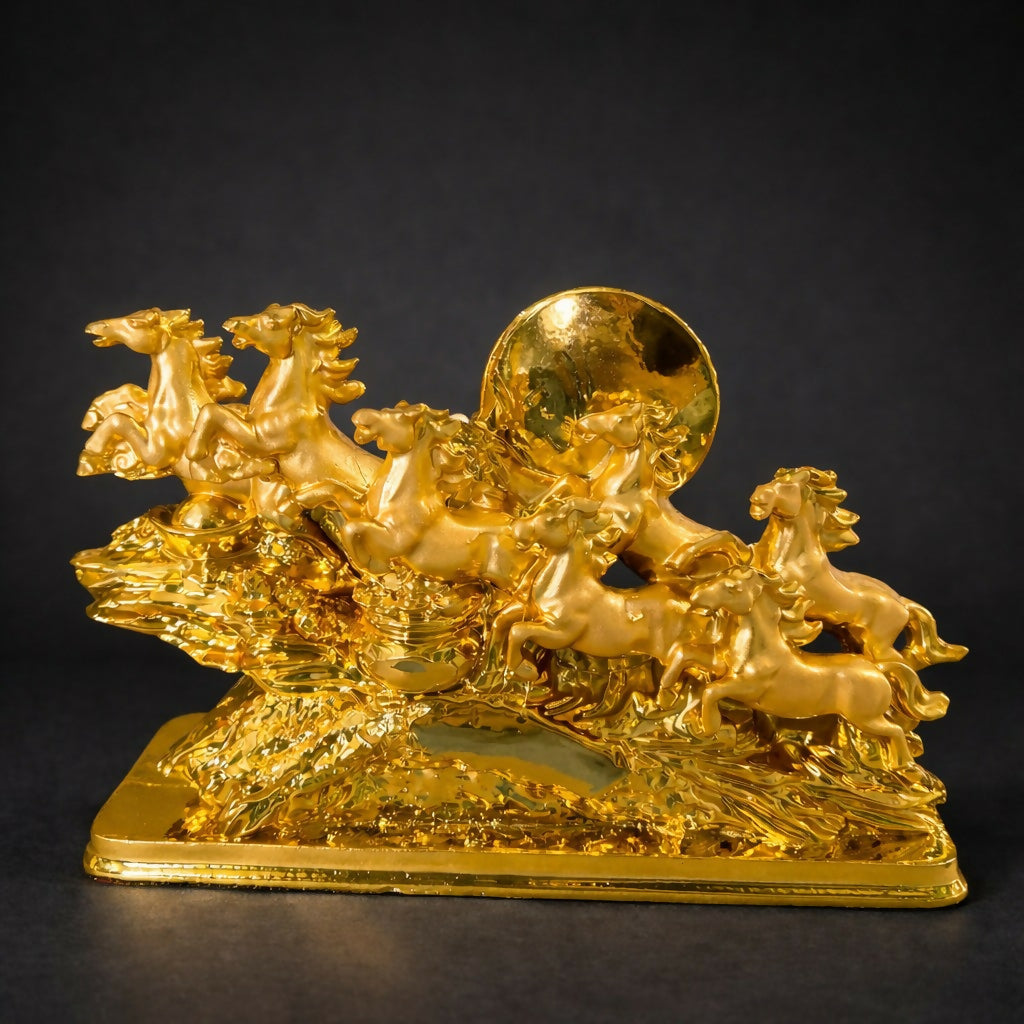 ALVENZA Seven Running Horses Showpiece – Symbol of Success & Positive Energy