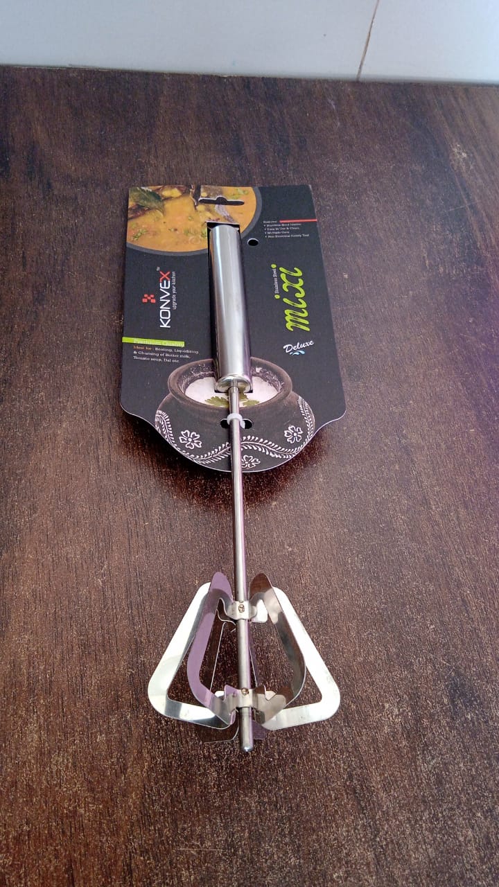 Hand Push Mixer Stainless Steel Egg Whisk & Blender | Konvex - Detail View 5